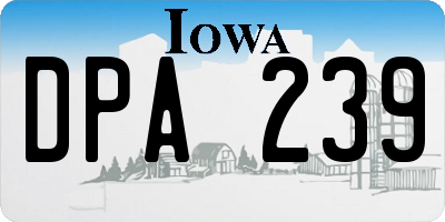 IA license plate DPA239