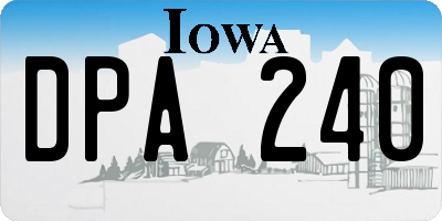 IA license plate DPA240