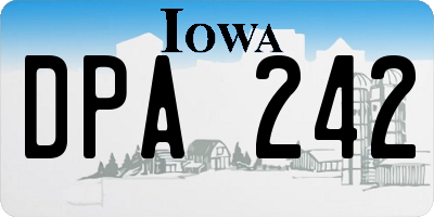 IA license plate DPA242
