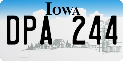 IA license plate DPA244