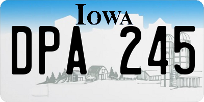 IA license plate DPA245
