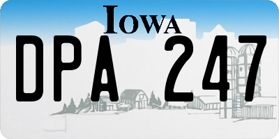 IA license plate DPA247