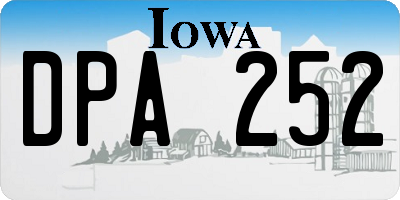 IA license plate DPA252