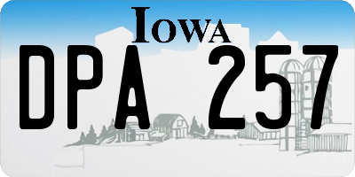 IA license plate DPA257