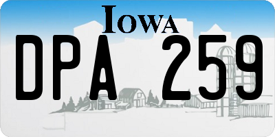 IA license plate DPA259