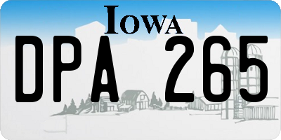 IA license plate DPA265