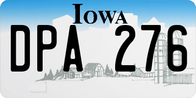 IA license plate DPA276