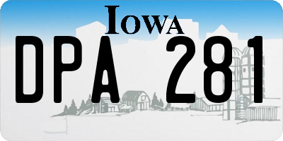 IA license plate DPA281
