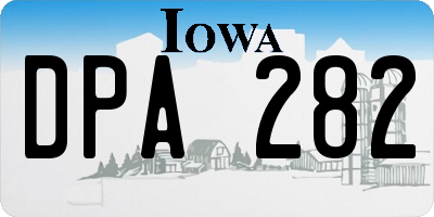 IA license plate DPA282