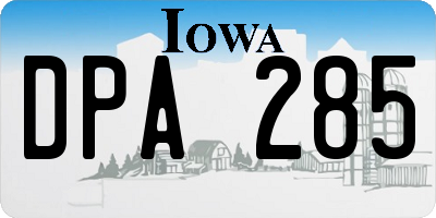 IA license plate DPA285