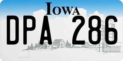 IA license plate DPA286