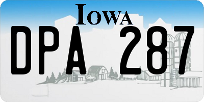 IA license plate DPA287