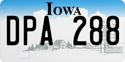 IA license plate DPA288