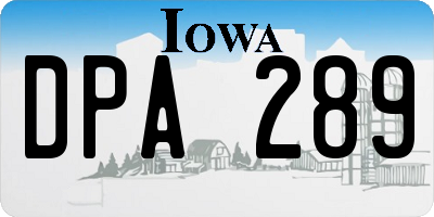 IA license plate DPA289