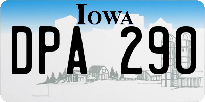 IA license plate DPA290