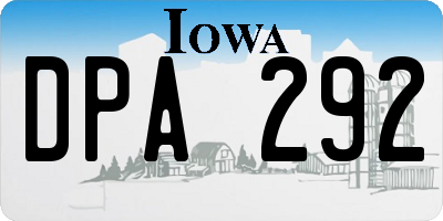 IA license plate DPA292