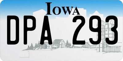 IA license plate DPA293
