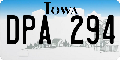 IA license plate DPA294