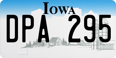 IA license plate DPA295