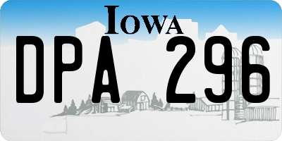 IA license plate DPA296
