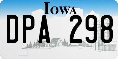 IA license plate DPA298