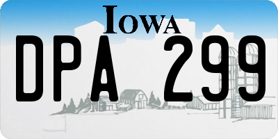 IA license plate DPA299