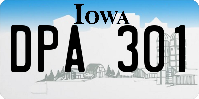 IA license plate DPA301