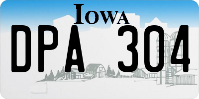 IA license plate DPA304