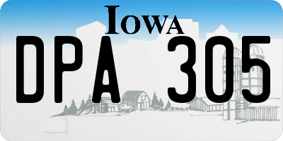IA license plate DPA305