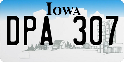 IA license plate DPA307