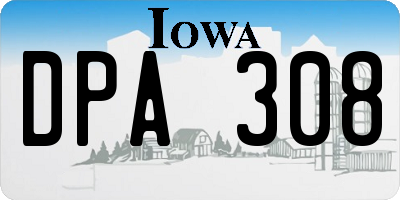 IA license plate DPA308