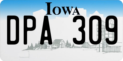IA license plate DPA309