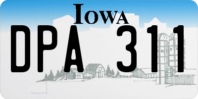IA license plate DPA311