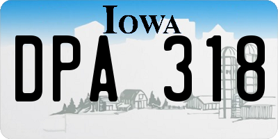 IA license plate DPA318