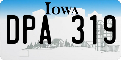 IA license plate DPA319