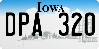IA license plate DPA320
