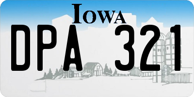 IA license plate DPA321