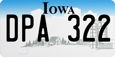 IA license plate DPA322
