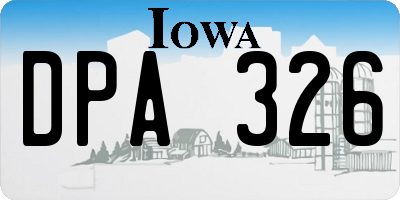 IA license plate DPA326