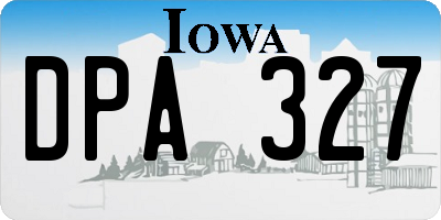 IA license plate DPA327
