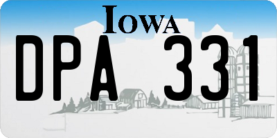 IA license plate DPA331