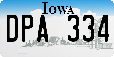 IA license plate DPA334
