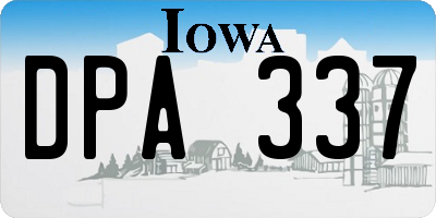 IA license plate DPA337