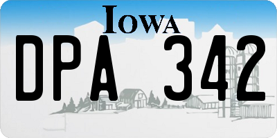 IA license plate DPA342