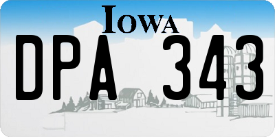 IA license plate DPA343
