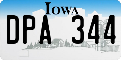 IA license plate DPA344