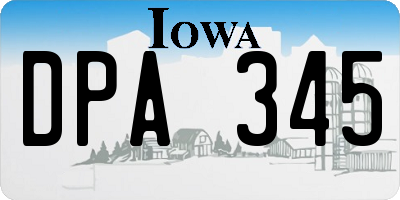 IA license plate DPA345
