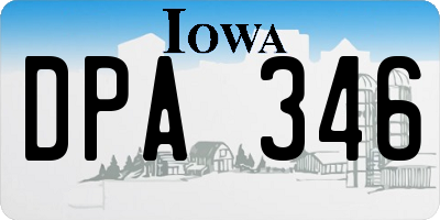 IA license plate DPA346