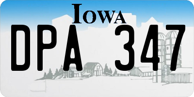 IA license plate DPA347