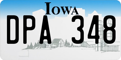 IA license plate DPA348